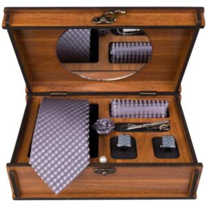 Ensemble Cravate, Pochette & Boutons de Manchette pour Homme – Bois de Luxe