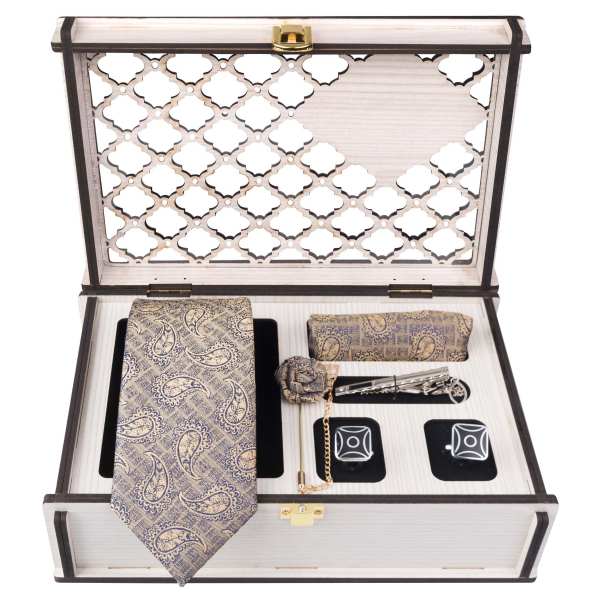 Ensemble Cravate, Pochette & Boutons de Manchette pour Homme - Dayan de Luxe