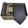 Ensemble Cravate, Pochette & Boutons de Manchette pour Homme - Gris de Luxe