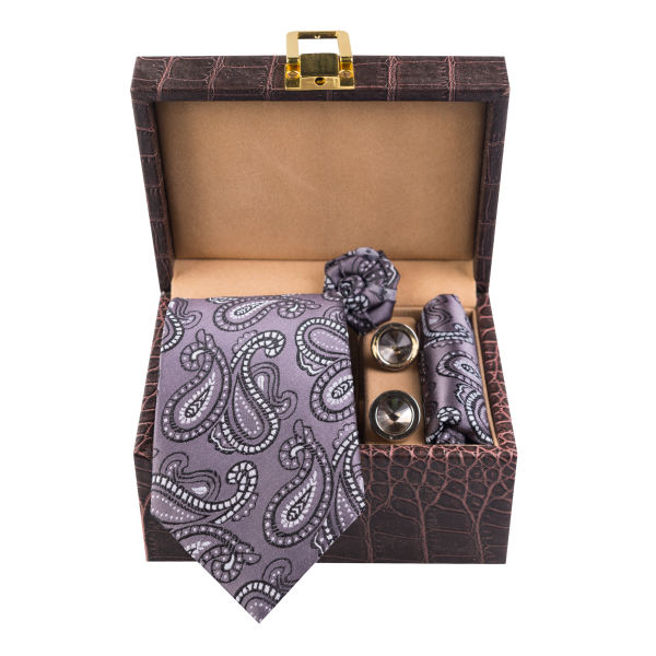 Ensemble Cravate, Pochette & Boutons de Manchette pour Homme - Hooman de Luxe