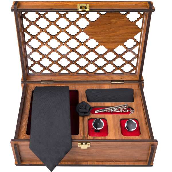 Ensemble Cravate, Pochette & Boutons de Manchette pour Homme - Kabir de Luxe