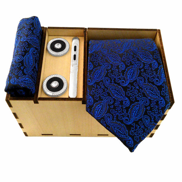 Ensemble Cravate, Pochette & Boutons de Manchette pour Homme - Océan de Luxe