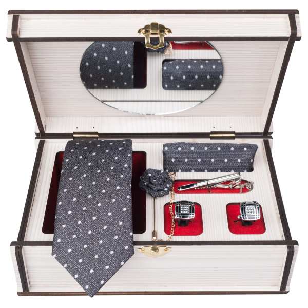 Ensemble Cravate, Pochette & Boutons de Manchette pour Homme - Sarvi de Luxe