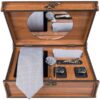 Ensemble Cravate, Pochette & Boutons de Manchette pour Homme - Blanc de Luxe