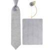 Ensemble Cravate, Pochette & Boutons de Manchette pour Homme - Blanc de Luxe