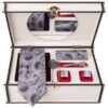 Ensemble Cravate, Pochette & Boutons de Manchette pour Homme - Blanc II de Luxe