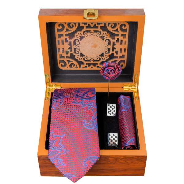Ensemble Cravate, Pochette & Boutons de Manchette pour Homme - Zereshki de Luxe