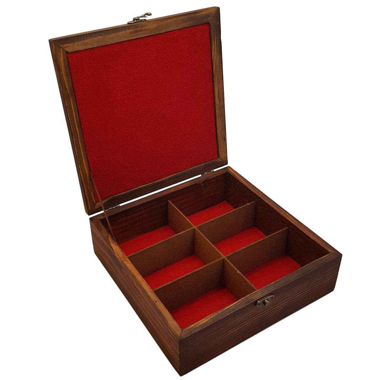 Boîte Organisatrice de Sachets de Thé en Bois avec Coffres Persan Khorshid