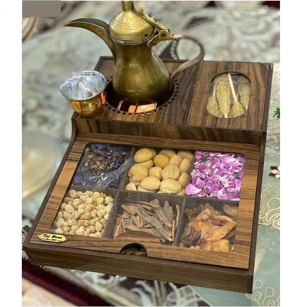 Boîte de Rangement pour Sachets de Thé en Bois avec Chauffe-Sachet Nescafe