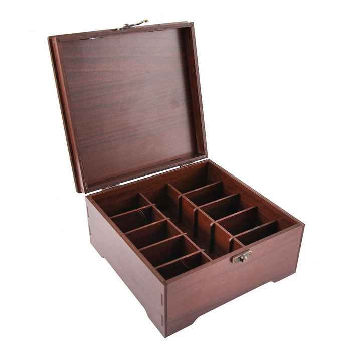 Boîte Organisatrice de Sachets de Thé en Bois avec Coffres Persan Karen