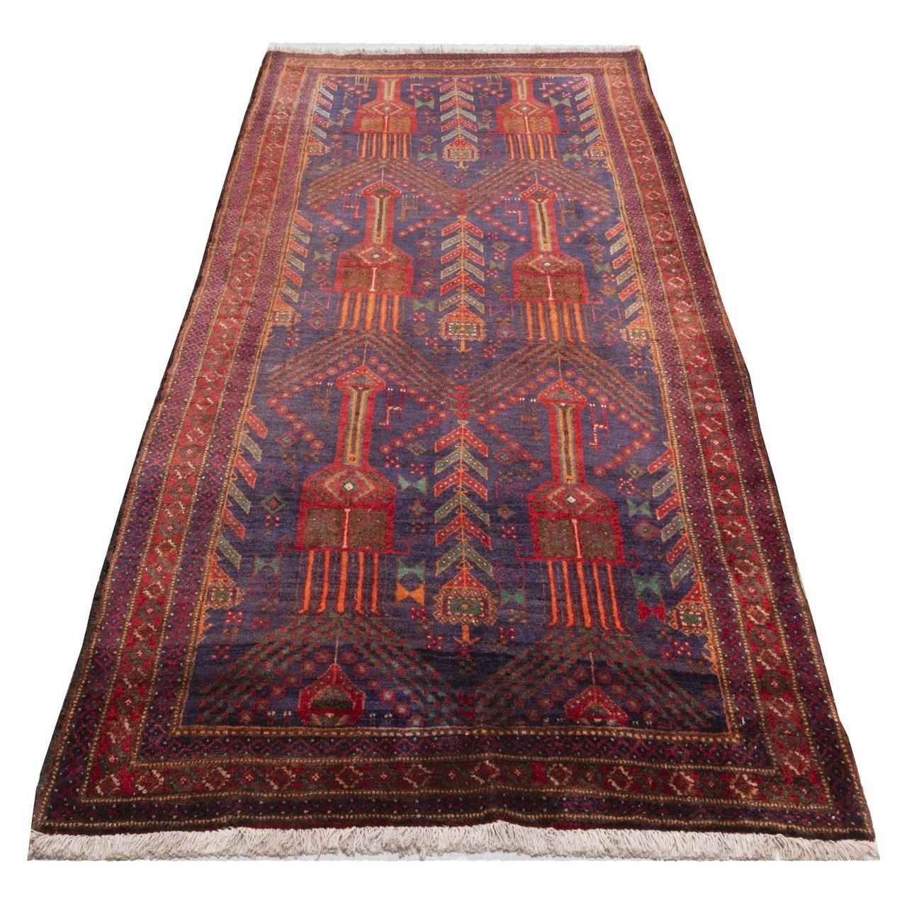 Tapis Persan Vintage Runner Fait Main Modèle Baluchi