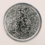 Plateau en cuivre décoratif gravé à la main avec art artisanal persan Jahani