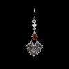Boucles d'oreilles en argent persan Gravées avec Pierre Synthétique