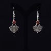 Boucles d'oreilles en argent persan Gravées avec Pierre Synthétique