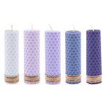 Ensemble de 5 bougies pilier en cire d’abeille modèle Bleu (2x)
