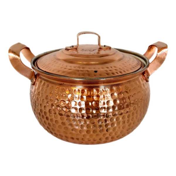 Marmite en cuivre persan - Style de cuisson martelé traditionnel Sahel II
