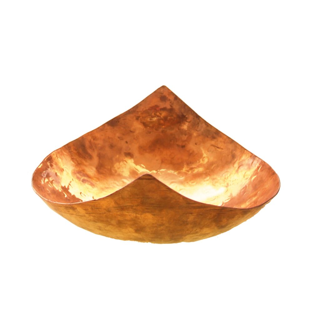 Bol de service en cuivre, adapté pour les fruits et les sucreries, martelé Diamond