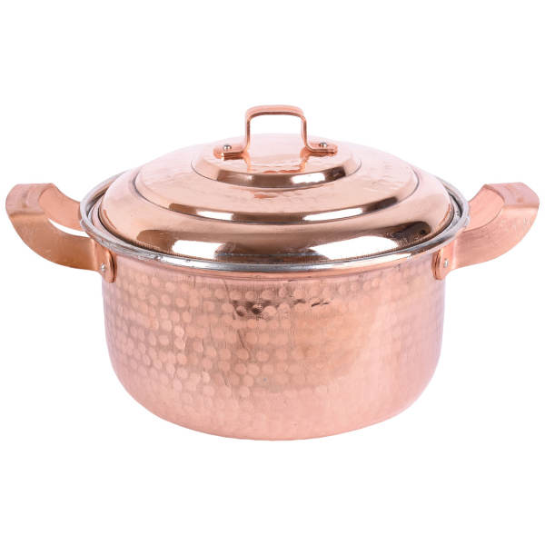Marmite en cuivre persan - Style de cuisson martelé traditionnel Zanjani