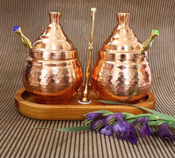 Bocal de stockage en cuivre fait main – Idéal pour l’organisation de cuisine (2x)