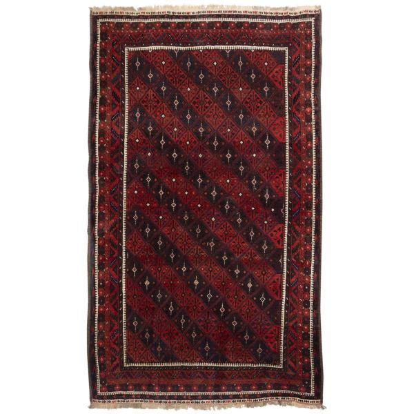 Tapis Persan Vintage Fait Main Modèle Rouge