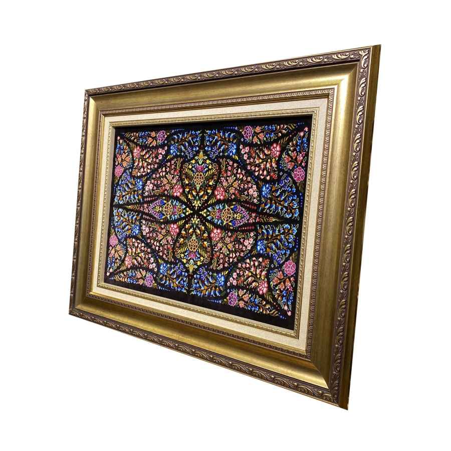 Tapis mural persan fait main de Tabriz représentant un Papillon