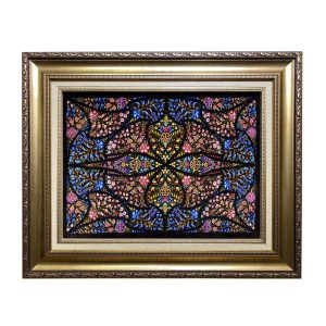 Tapis mural persan fait main de Tabriz représentant un Papillon