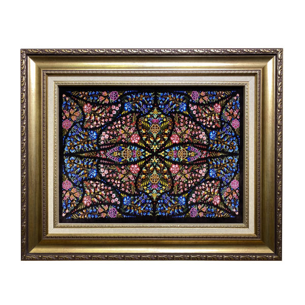 Tapis mural persan fait main de Tabriz représentant un Papillon