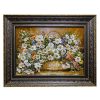 Tapis persan figuratif noué à la main de Tabriz représentant des fleurs