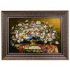 Tapis persan figuratif noué à la main de Tabriz représentant des fleurs de Golzar