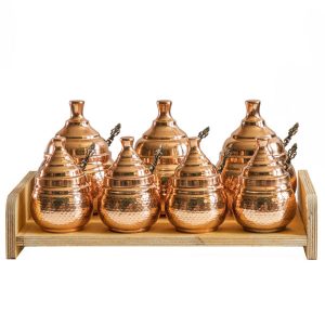 Bocal de stockage en cuivre fait main – Idéal pour l’organisation de cuisine – Set de 15