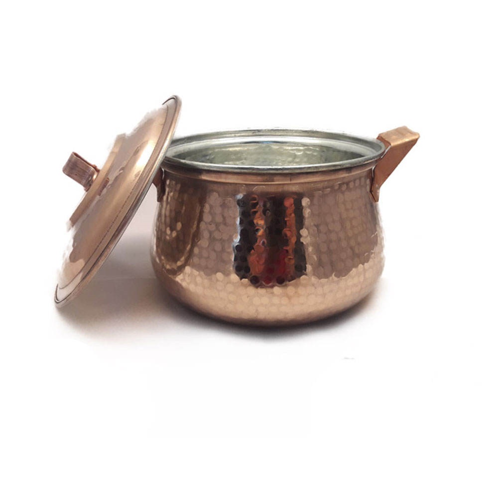 Marmite en cuivre persan – Style de cuisson martelé traditionnel Hiva, Ensemble de 3