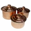 Marmite en cuivre persan - Style de cuisson martelé traditionnel Hivana, Ensemble de 3