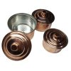 Marmite en cuivre persan - Style de cuisson martelé traditionnel Hivana, Ensemble de 3