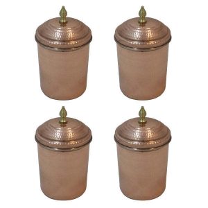 Bocal en cuivre fabriqué à la main pour embellir votre cuisine Martelé (4x)