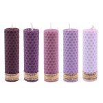 Ensemble de 5 bougies pilier en cire d’abeille modèle Banafsheh (2x)