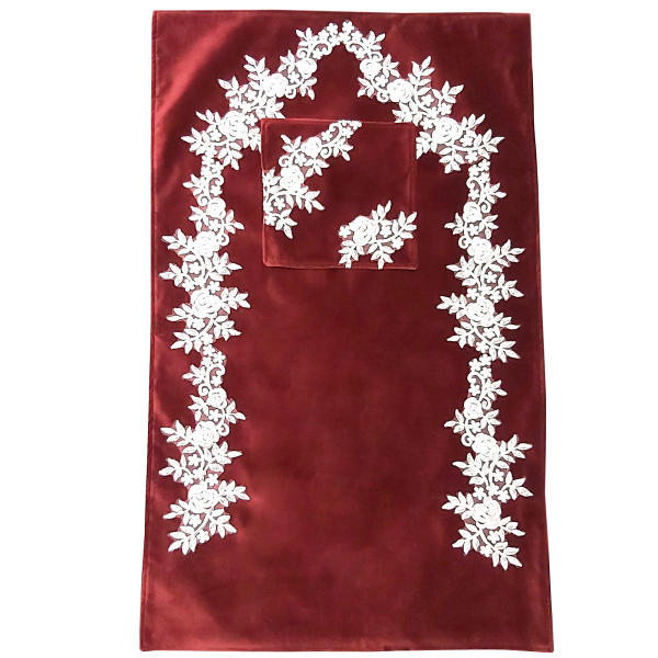 Tapis de Prière Islamique en Velours Léger Rouge