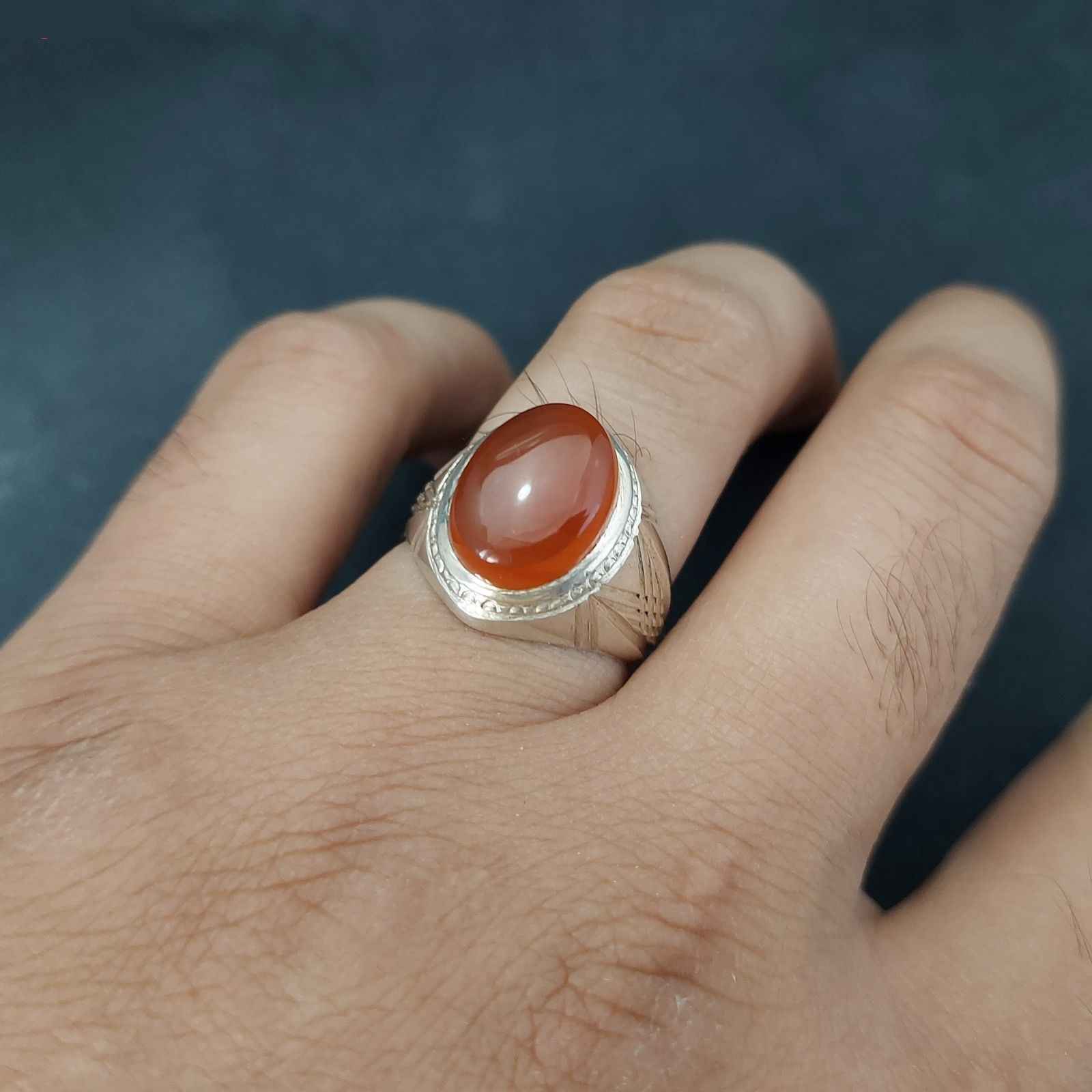 Bague en argent Aqeeq yéménite persane pour hommes – Diba