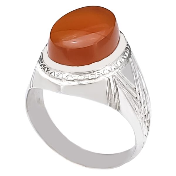 Bague en argent Aqeeq yéménite persane pour hommes - Diba