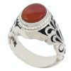 Bague en argent Aqeeq yéménite persane pour hommes - Arad