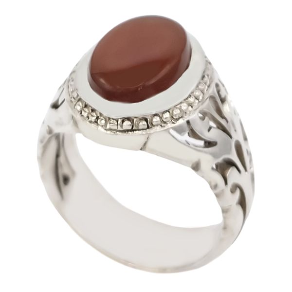 Bague en argent Aqeeq yéménite persane pour hommes – Binesh