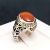 Bague en argent Aqeeq yéménite persane pour hommes - Hasti