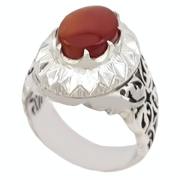 Bague en argent Aqeeq yéménite persane pour hommes – Taha