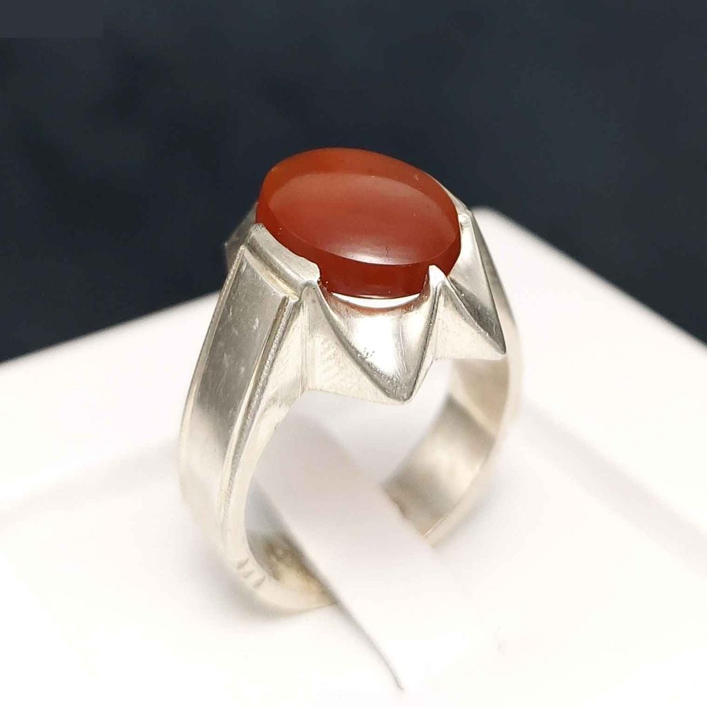 Bague en argent Aqeeq yéménite persane pour hommes - Vandi