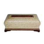 Couvercle de boîte à mouchoirs en bois persan fait main – Khatamkari Garden II