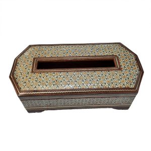 Couvercle de boîte à mouchoirs en bois persan fait main – Khatamkari Setareh