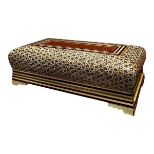 Couvercle de boîte à mouchoirs en bois persan fait main – Khatamkari Shekar II