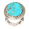 Bague en Argent Persan pour Homme avec Turquoise de Neyshabur