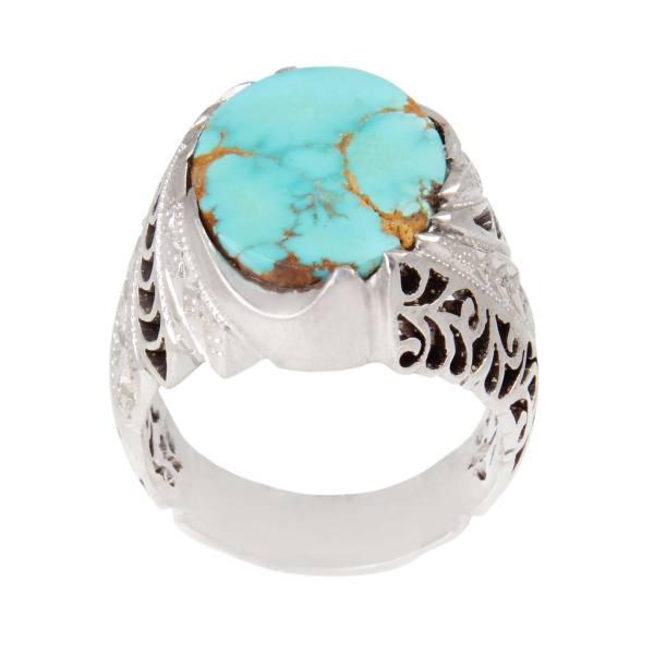 Bague en Argent Persan pour Homme avec Turquoise de Neyshabur Jahani