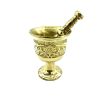 Mortier & Pilon en Laiton avec Motif Floral Persan Traditionnel Sahra