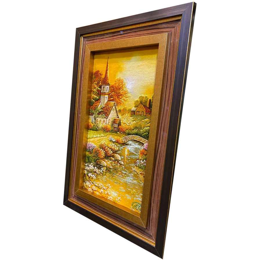 Tapis persan figuratif noué à la main de Tabriz représentant une vision